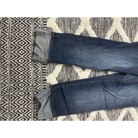 Indigo Blue Dark Denim Full Panel Cropped Capri Maternity size small - Picture 4 of 8